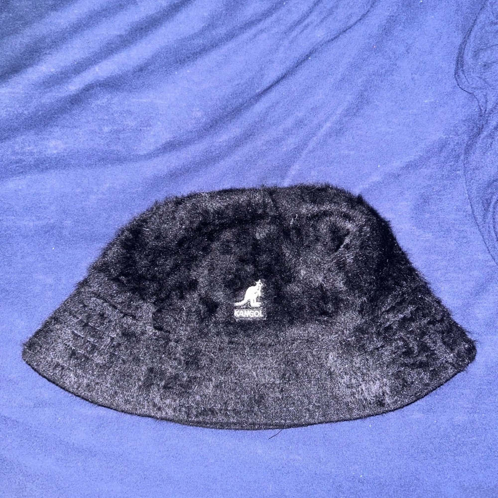 Kangol Black Faux Fur Bucket Hat